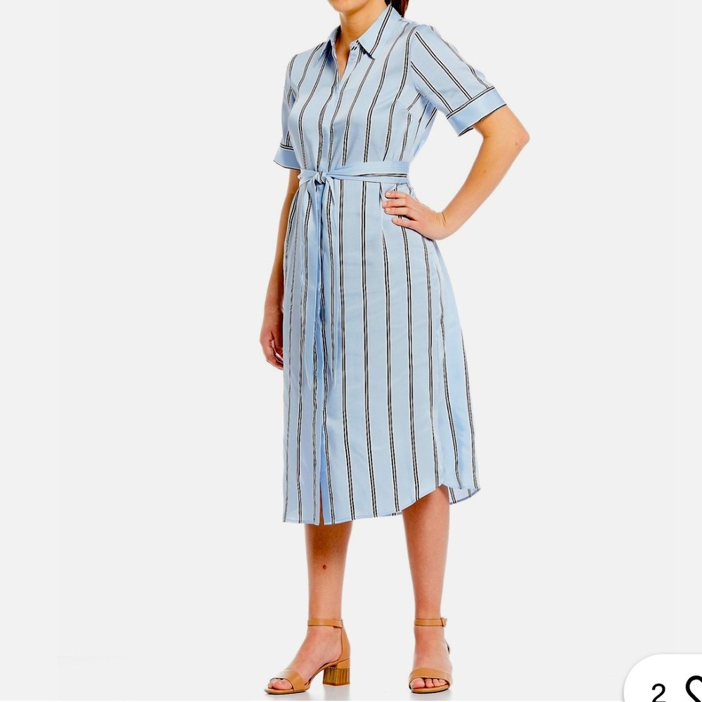 Striped Blue and White Shirt Dress size 8